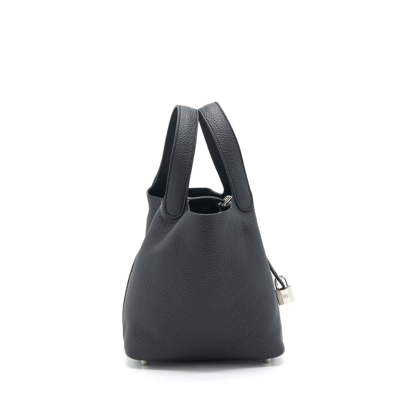 Hermes Picotin 18 Lock Bag Clemence Black SHW Stamp Z