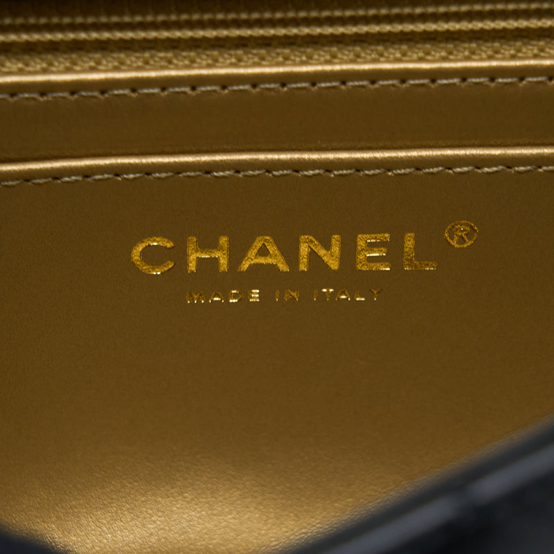 Chanel Pearl Crush Mini Rectangular Lambskin Black Brushed GHW (Microchip)