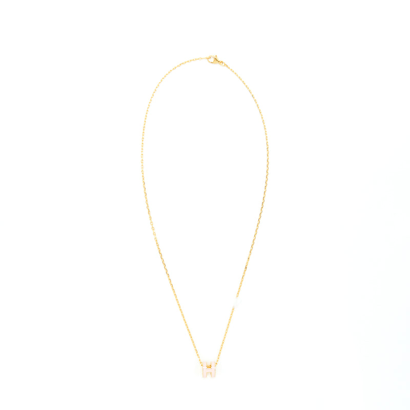 Hermes Mini Pop H Pendant Rose Dragee GHW
