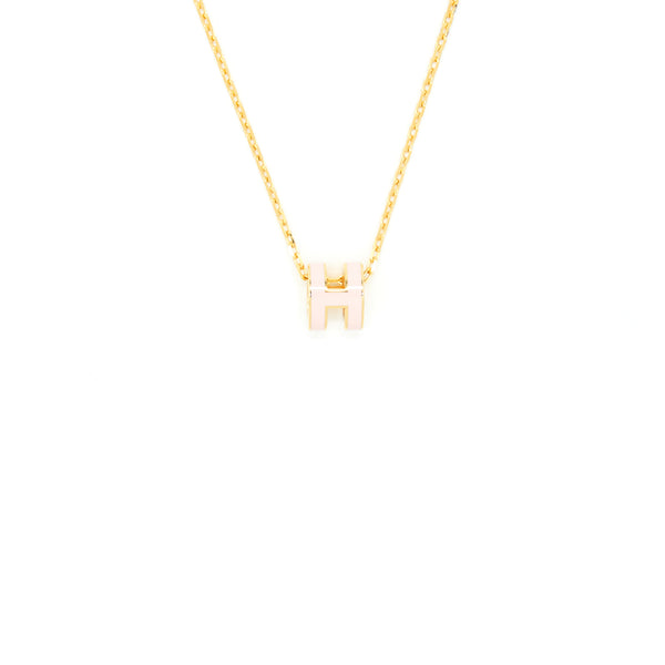 Hermes Mini Pop H Pendant Rose Dragee GHW