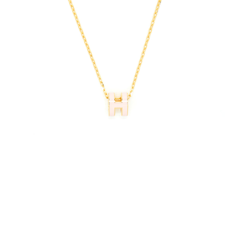 Hermes Mini Pop H Pendant Rose Dragee GHW