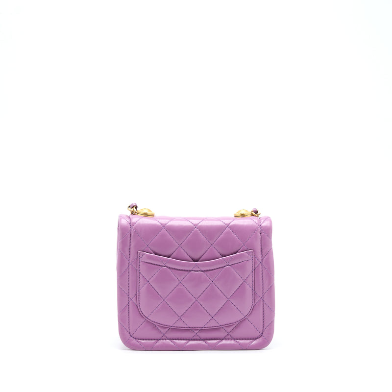 Chanel Square Flap Bag Lambskin Light Purple Brushed GHW