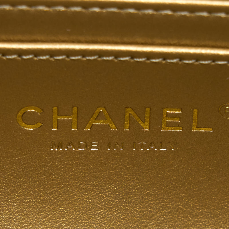 Chanel Pearl Crush Mini Rectangular Flap Bag Lambskin Black GHW (Microchip)