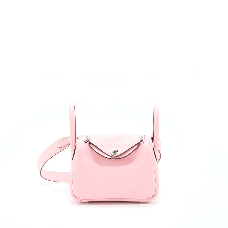 Hermes Mini Lindy Swift 3Q Rose Sakura SHW Stamp U