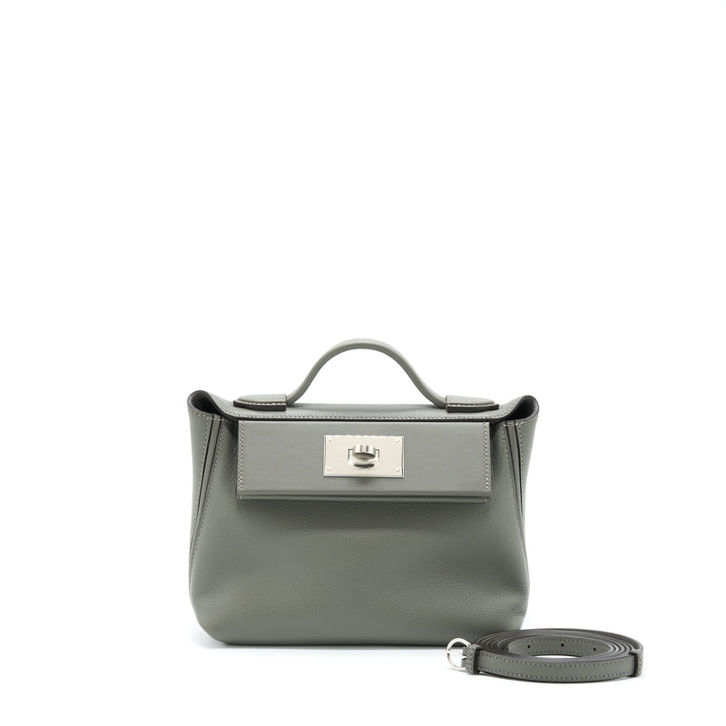 Hermes Mini 24/24 2424 - 21 Evercolor / Swift Gris Meyer SHW Stamp U