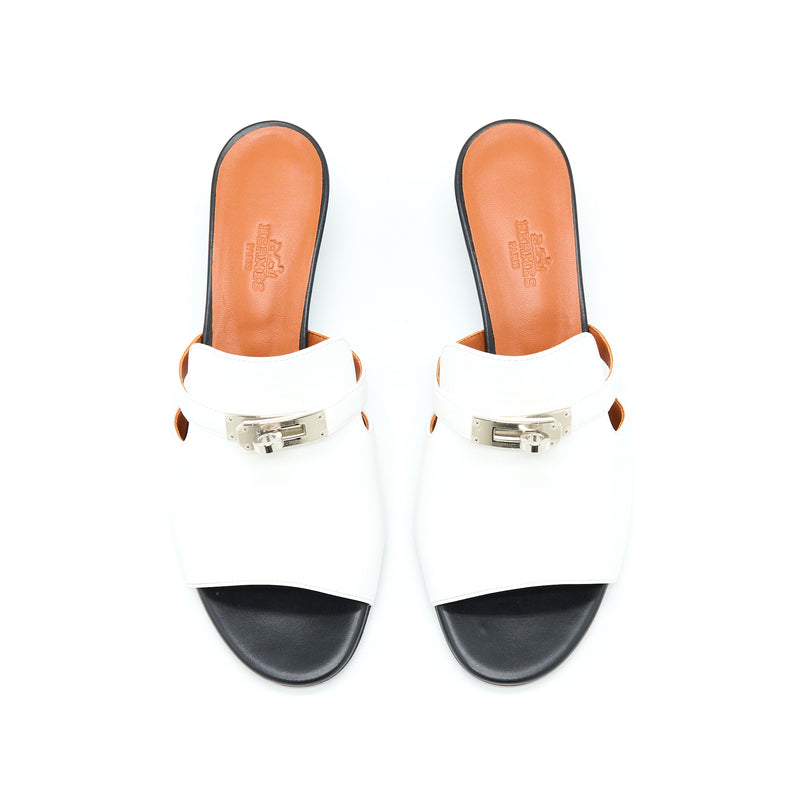 Hermes Size 39 Candy Sandal White SHW