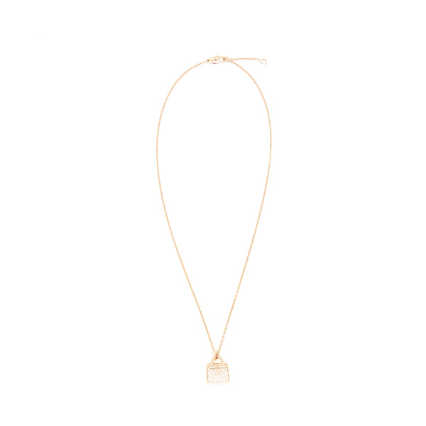 Hermes Kelly Amulette Pendant Rose Gold With Diamonds (New Version)
