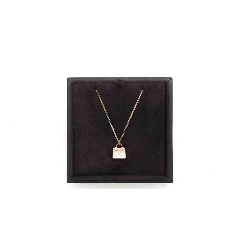 Hermes Kelly Amulette Pendant Rose Gold With Diamonds (New Version)