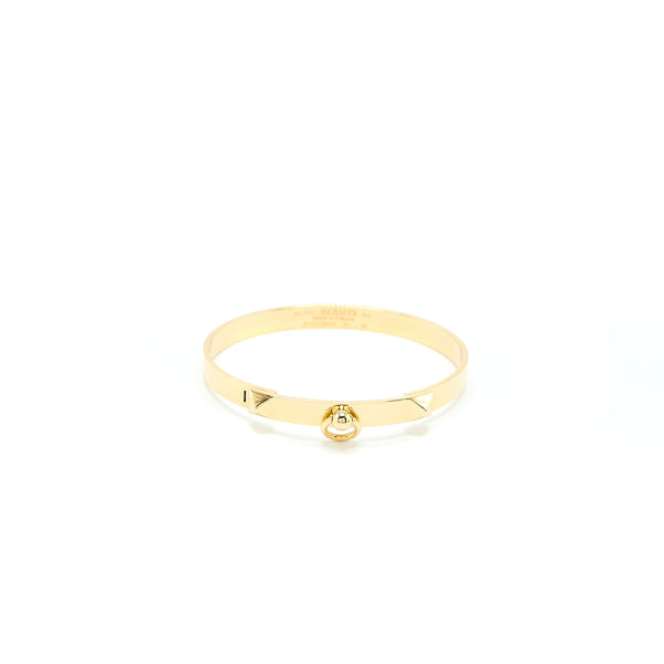 Hermes Size SH Collier De Chien Bracelet Small Model Yellow Gold
