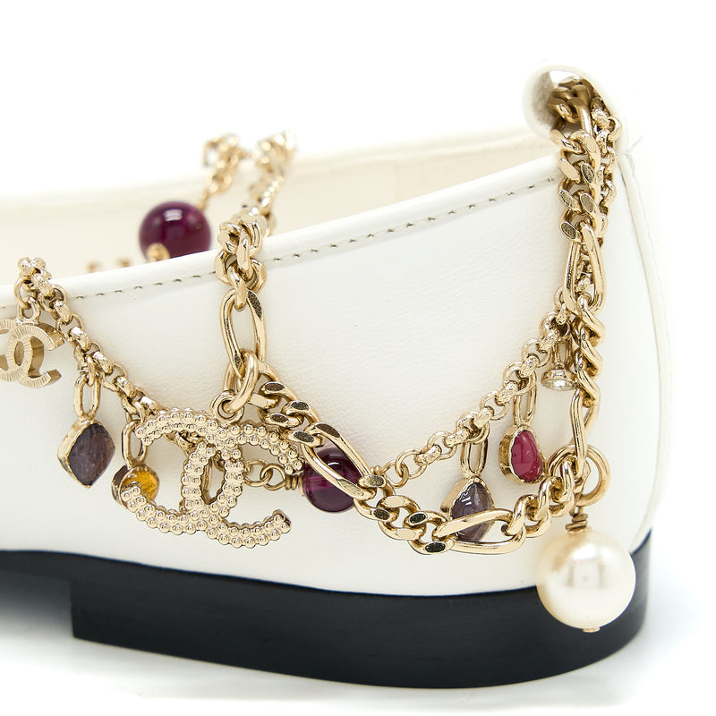 Chanel Size 36 Ballerina Shoes With Charm Chain