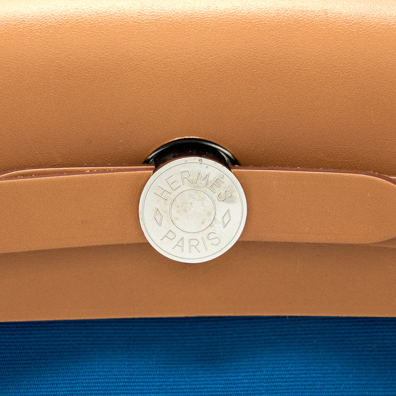 Hermes Herbag Zip 31 Bag Canvas Blue SHW Stamp X