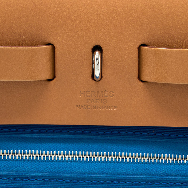Hermes Herbag Zip 31 Bag Canvas Blue SHW Stamp X