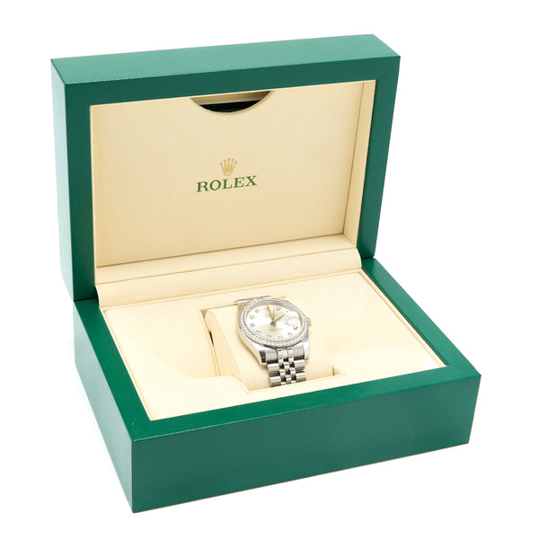 Rolex Datejust 36 Oyster Perpetual, Stainless Steel ladies watch with Diamonds Model 116244