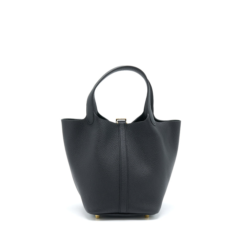 Hermes Picotin 18 Lock Bag Clemence Black GHW Stamp Z