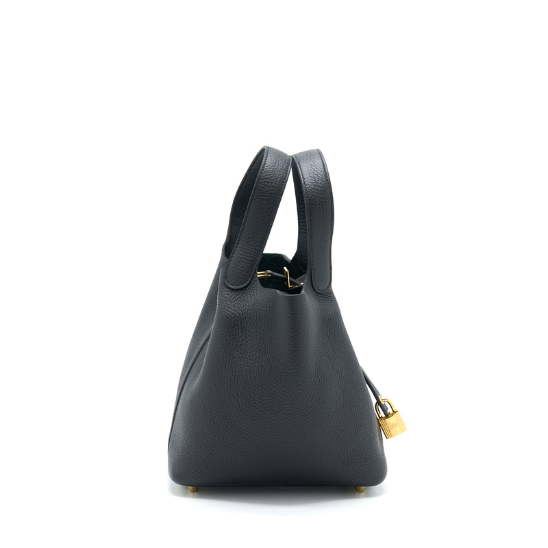 Hermes Picotin 18 Lock Bag Clemence Black GHW Stamp Z