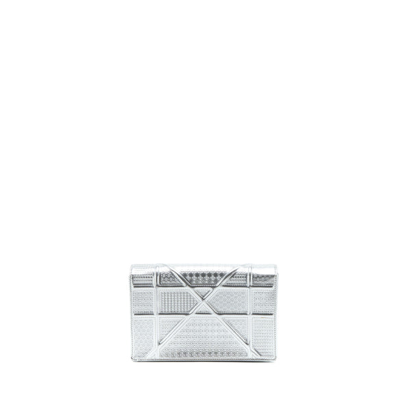 Dior Diorama Wallet On Chain Patent Metallic Silver SHW