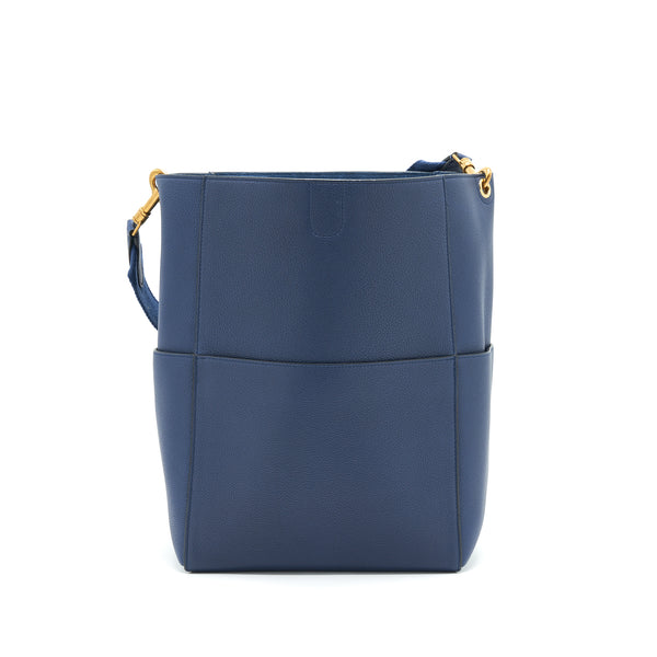Celine Sangle Bucket Bag Navy GHW new logo