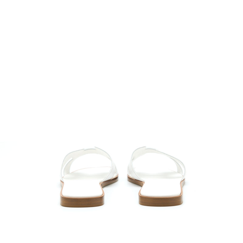 Hermes Size 37 Oran Sandal Blanc