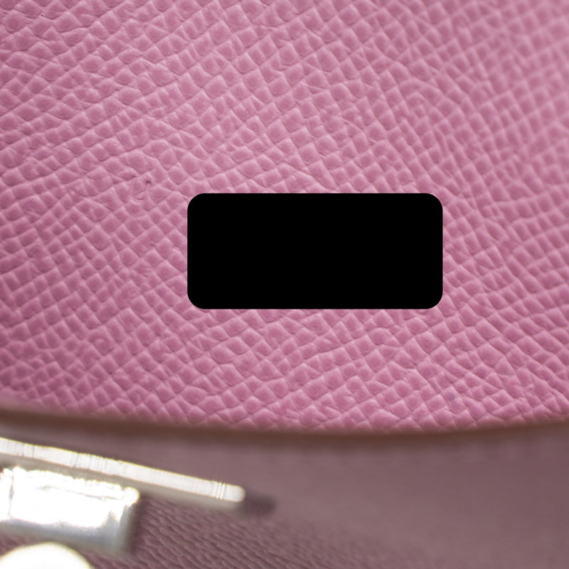 Hermes Kelly Pocket Compact Epsom X9 Mauve Sylvestre SHW Stamp U