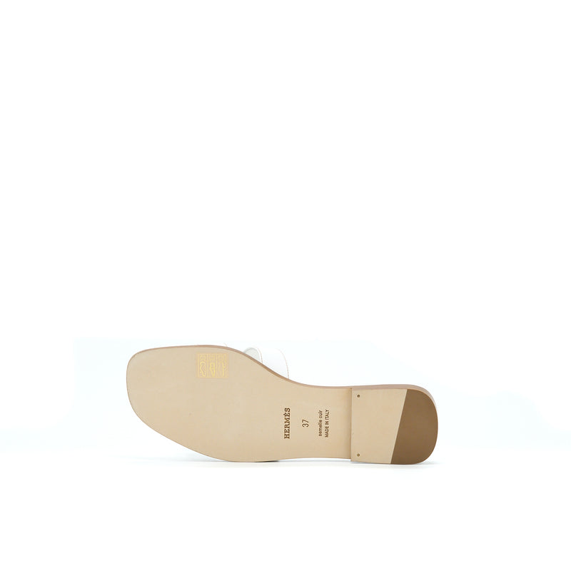 Hermes Size 37 Oran Sandal Blanc
