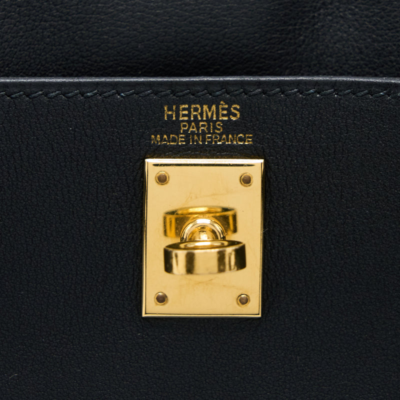 Hermes Vintage Kelly Ado 20cm Swift Black GHW
