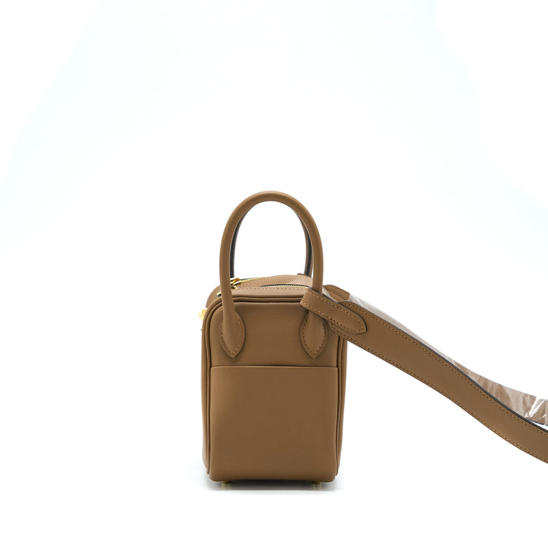Hermes Mini Lindy Swift Alezan / Biscuit GHW Stamp U