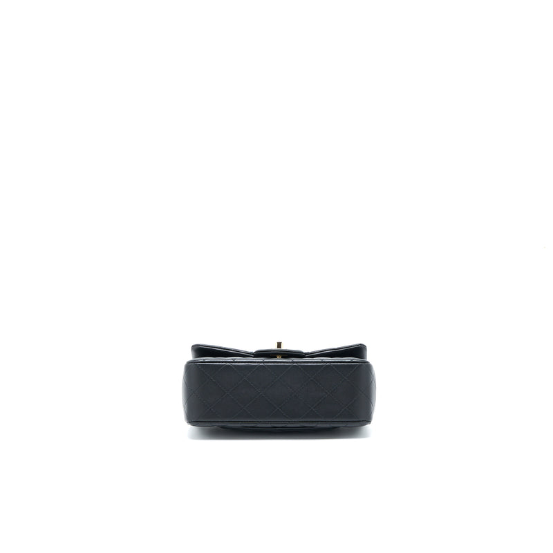 Chanel Top Handle Mini Rectangular Flap Bag Lambskin Black LGHW (Microchip)