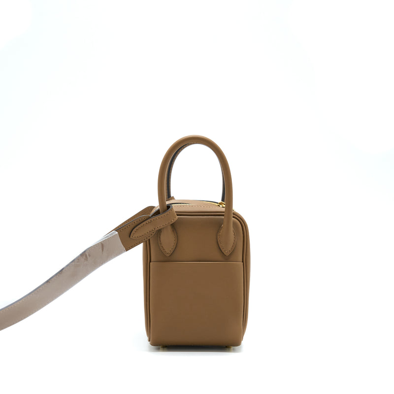 Hermes Mini Lindy Swift Alezan / Biscuit GHW Stamp U