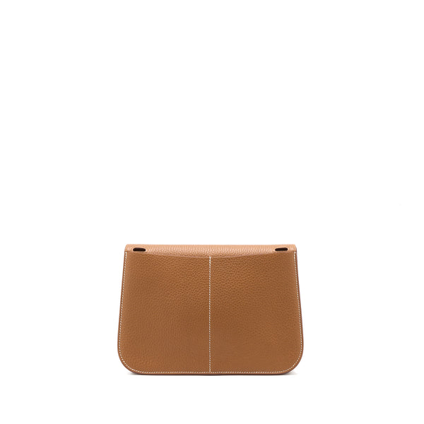 Hermes Halzan 25 Bag Clemence Gold GHW Stamp Z