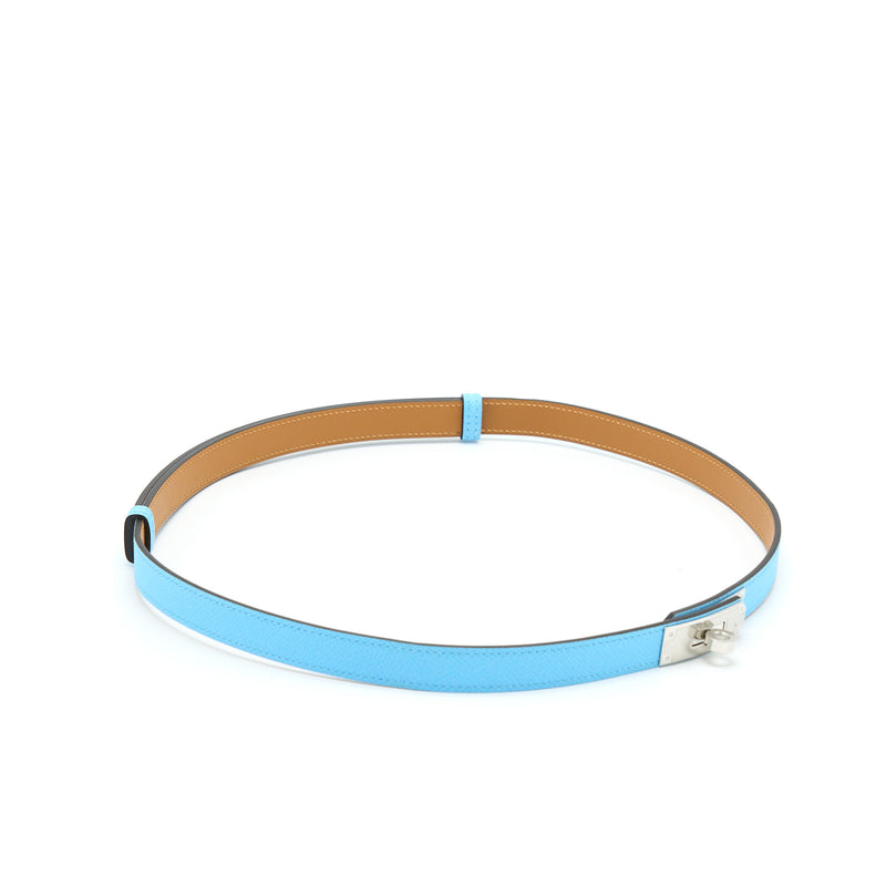 Hermes Kelly 18 Belt Epsom 7N Celeste SHW Stamp U