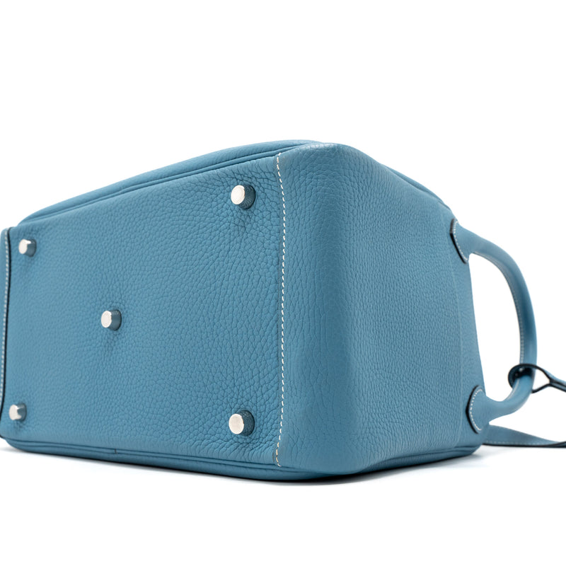 Hermes Lindy 30 Clemence Blue Jeans SHW Stamp Square R