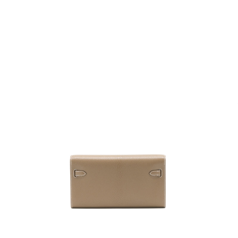 Hermes Kelly To Go Chevre Mysore Etoupe SHW Stamp U