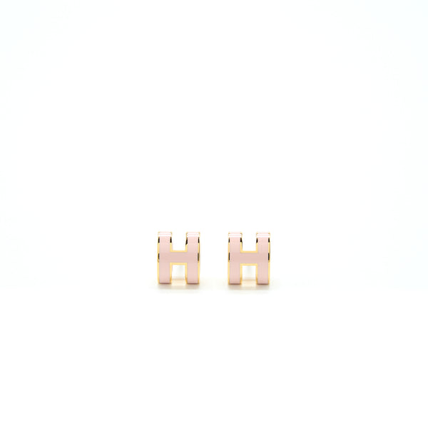 Hermes Mini Pop H Earring Rose Dragee GHW