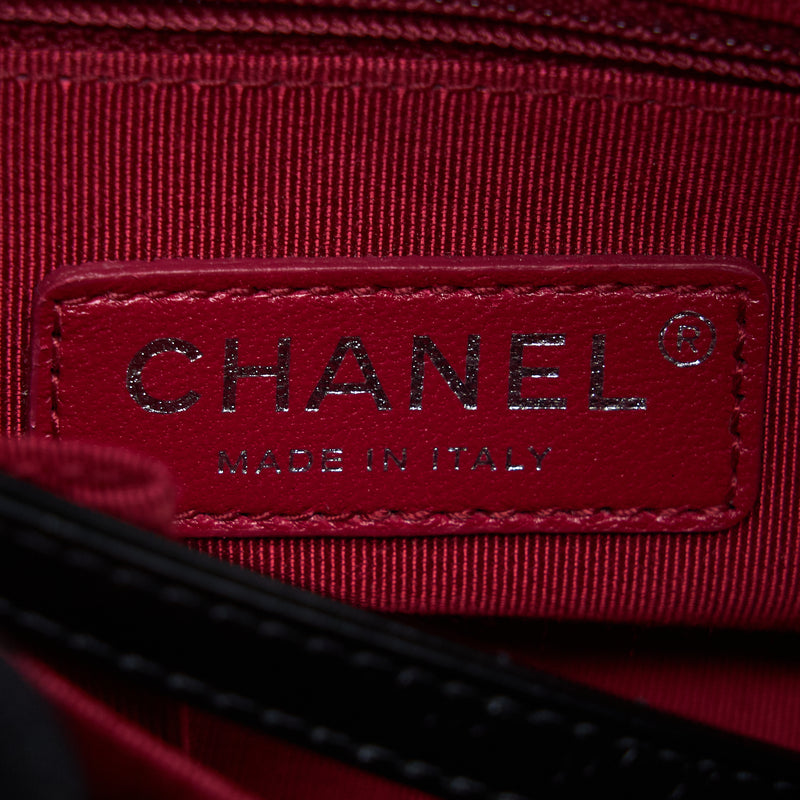 Chanel Small Gabrielle Hobo Bag With Top Handle Aged Calfskin Black Multicolour Hardware