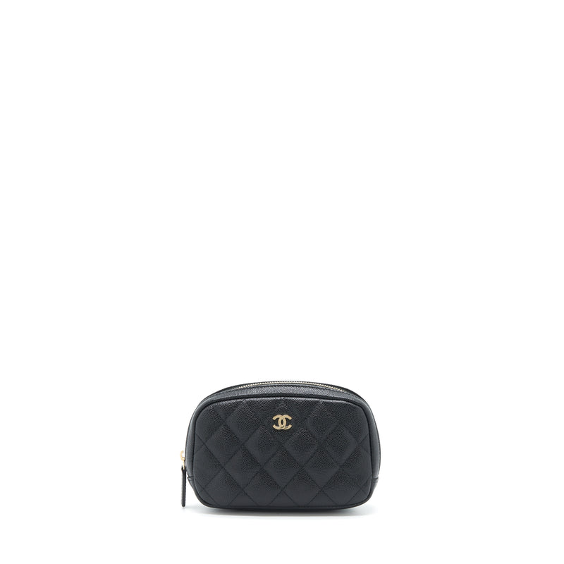 Chanel Small Zipper Vanity Pouch Caviar Black LGHW