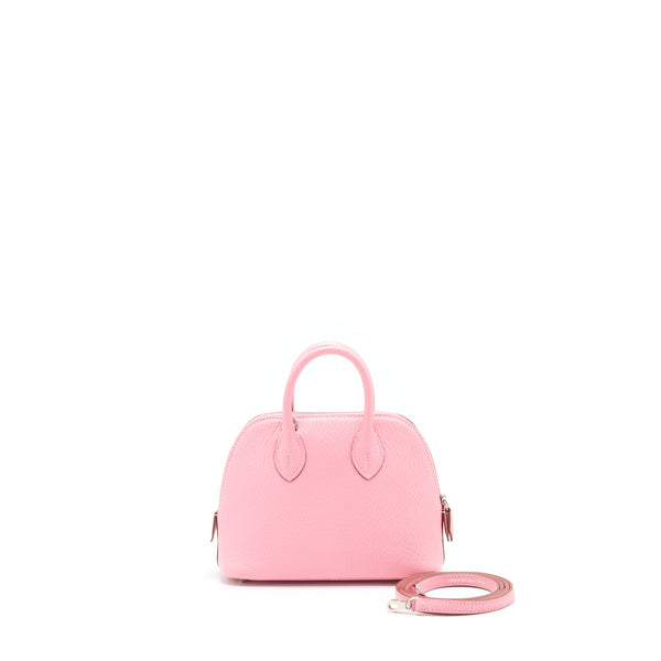 Hermes mini Bolide Rose Confetti Chevre Mysore stamp Y