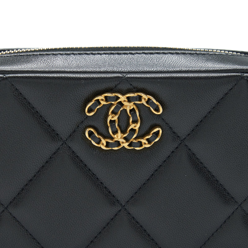 Chanel 19 Camera Bag Lambskin Black With Gold/Sliver Hardware