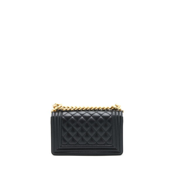 Chanel Small Boy Bag Caviar Black GHW (Microchip)