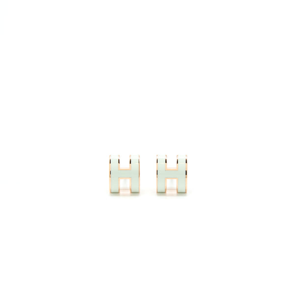 Hermes Mini Pop H Earring Vert Fizz RGHW