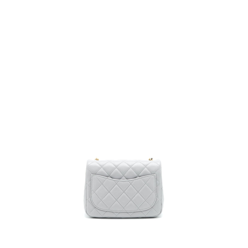 Chanel 21B Pearl Crush mini square Flap Bag grey GHW