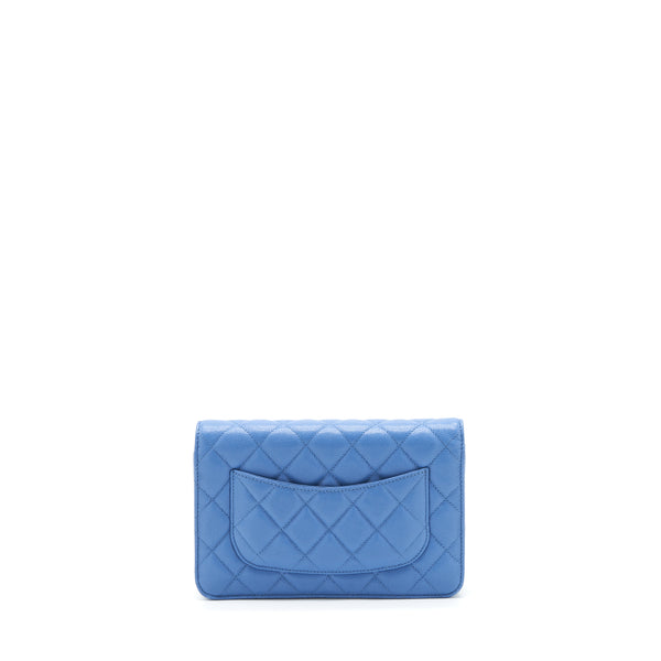 Chanel Classic Wallet On Chain Caviar Light Blue LGHW