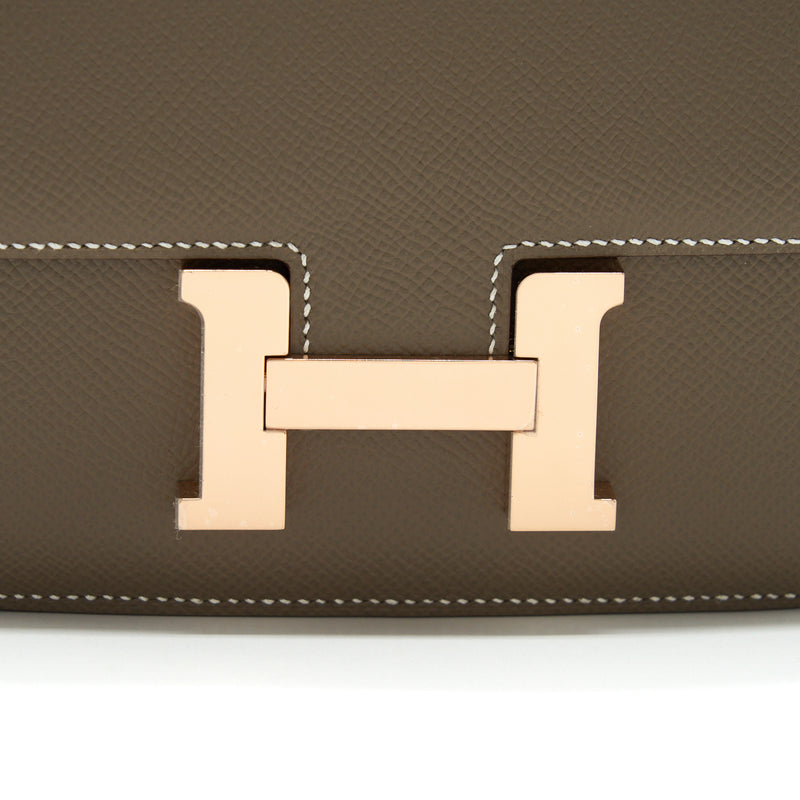 Hermes Mini Constance Epsom Etoupe RGHW Stamp U