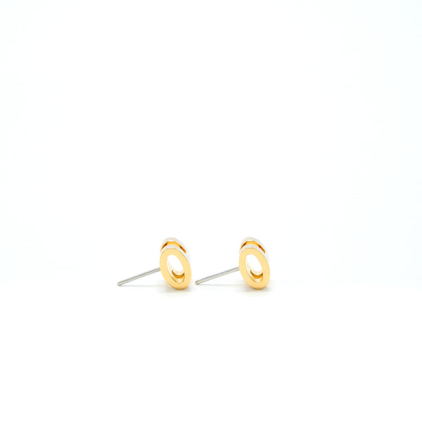 Hermes Mini Pop H Earrings Marron Glacé GHW