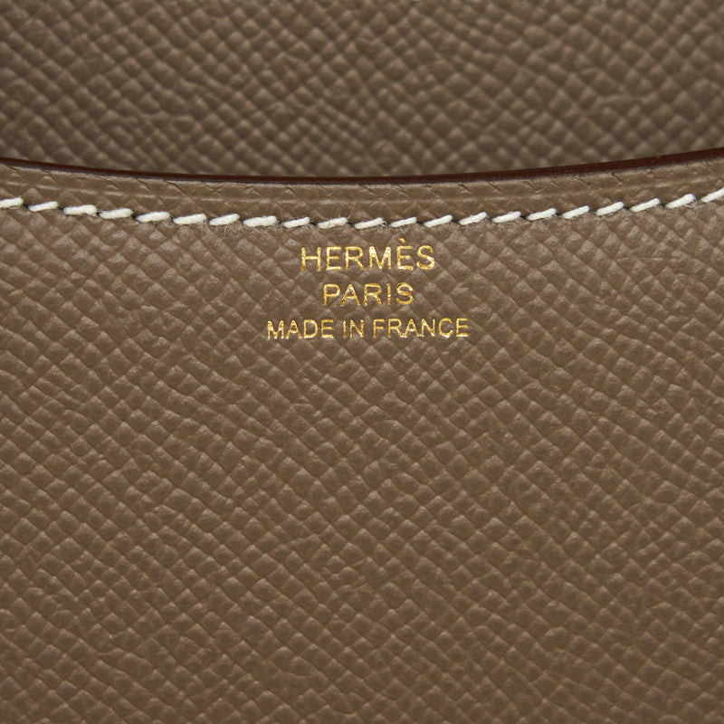 Hermes Mini Constance Epsom Etoupe RGHW Stamp U