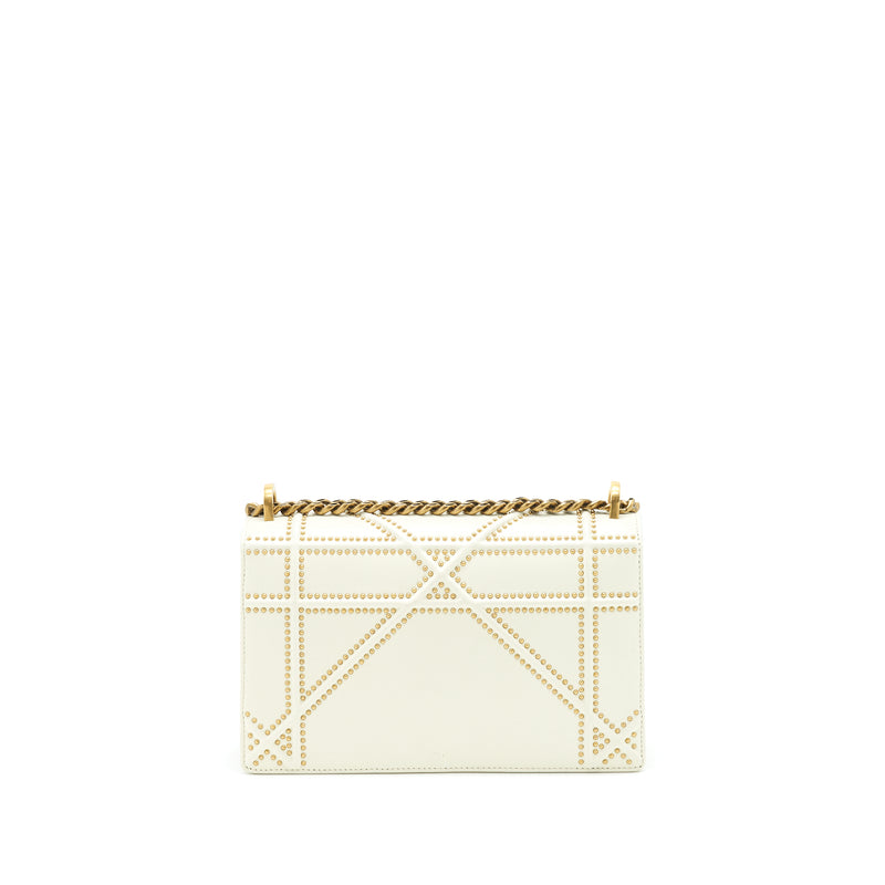 Dior Medium studded Diorama White GHW