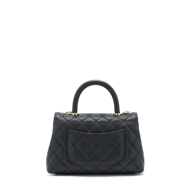 Chanel 22P Small Coco Handle Caviar Black LGHW (Microchip)