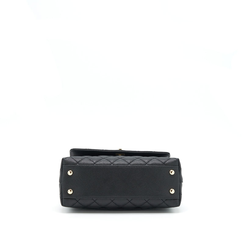 Chanel 22P Small Coco Handle Caviar Black LGHW (Microchip)