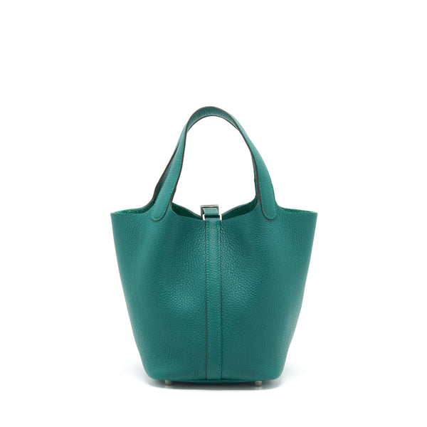 Hermes Picotin 18 Lock Bag Clemence Z6 Malachite SHW Stamp Z