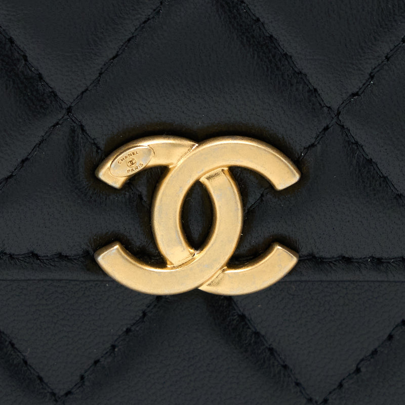 Auth Chanel Chain Shoulder Bag Chocolate Bar Yellow Vintage Enamel