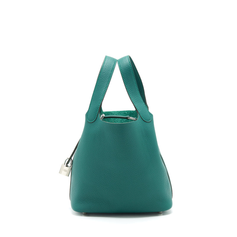 NEW HERMES BAGS PICOTIN 22 Z6 HANDBAG MALACHITE